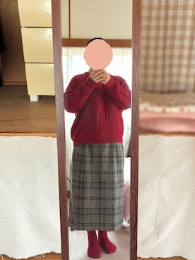 「Honeys（ハニーズ）のアイテム（スカート）」を使った、ERIさん（レディース・158cm）の秋コーディネート