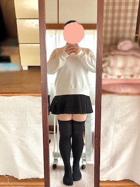 「GU（ジーユー）のアイテム（スウェット、ホワイト系）」を使った、ERIさん（レディース・158cm）の春コーディネート