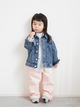 「H&M（エイチ・アンド・エム）のアイテム（トップス）」を使った、しなつさん（キッズ・90cm）の春コーディネート