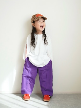 「アイテム（帽子）」を使った、しなつさん（キッズ・100cm）の秋コーディネート