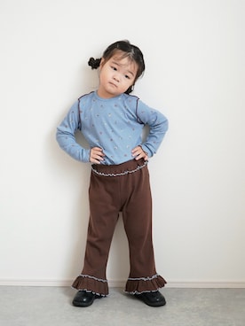 「pairmanon（ペアマノン）のアイテム」を使った、しなつさん（キッズ・100cm）の秋コーディネート