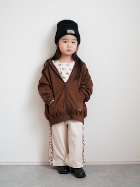 「petit main（プティマイン）のアイテム」を使った、しなつさん（キッズ・100cm）の秋コーディネート