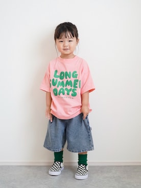「VANS（バンズ）のアイテム」を使った、しなつさん（キッズ・90cm）の夏コーディネート