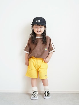 「GAP（ギャップ）のアイテム」を使った、しなつさん（キッズ・90cm）の春コーディネート