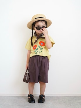 「JAM & LINK（ジャムアンドリンク）のアイテム」を使った、しなつさん（キッズ・90cm）の夏コーディネート