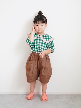 「BREEZE（ブリーズ）のアイテム」を使った、しなつさん（キッズ・90cm）の夏コーディネート