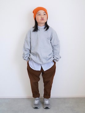 「GENERATOR（ジェネレーター）のアイテム（パンツ）」を使った、しなつさん（キッズ・140cm）の秋コーディネート