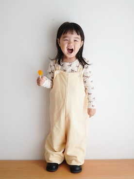 「アイテム（つなぎ/オールインワン）」を使った、haa__fuuさん（キッズ・90cm）の秋コーディネート