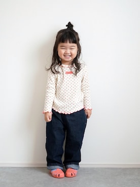 「アイテム（トップス）」を使った、しなつさん（キッズ・90cm）の春コーディネート