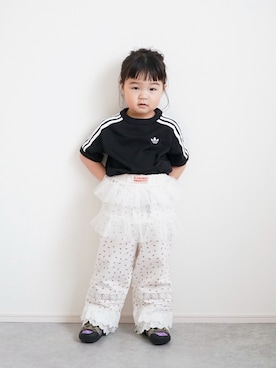 「p.premier（ピードットプルミエ）のアイテム」を使った、しなつさん（キッズ・90cm）の春コーディネート