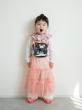 「p.premier（ピードットプルミエ）のアイテム」を使った、しなつさん（キッズ・90cm）の春コーディネート