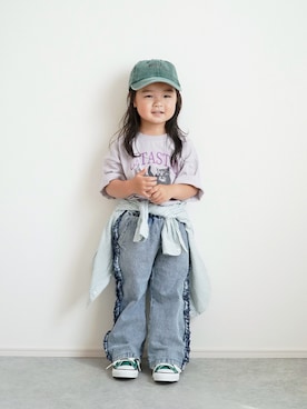 「H&M（エイチ・アンド・エム）のアイテム」を使った、しなつさん（キッズ・90cm）の春コーディネート