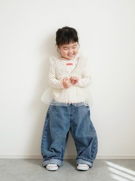 「PAIRMANON STREET（ペアマノンストリート）のアイテム」を使った、しなつさん（キッズ・90cm）の春コーディネート