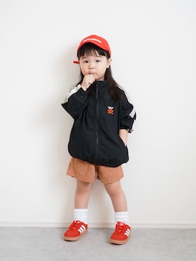 「p.premier（ピードットプルミエ）のアイテム」を使った、しなつさん（キッズ・90cm）の春コーディネート