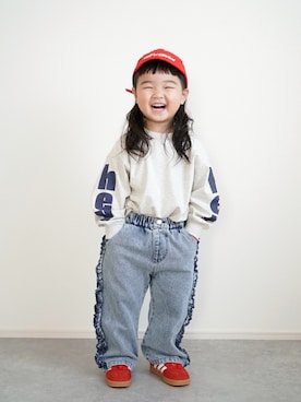 「devirock（デビロック）のアイテム」を使った、しなつさん（キッズ・90cm）の春コーディネート