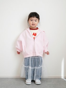 「devirock（デビロック）のアイテム」を使った、しなつさん（キッズ・90cm）の春コーディネート