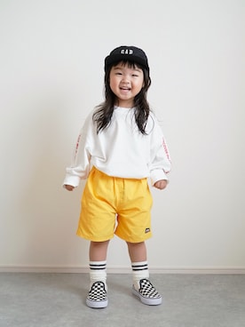 「PAIRMANON STREET（ペアマノンストリート）のアイテム」を使った、しなつさん（キッズ・90cm）の春コーディネート