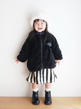「アイテム（ブルゾン）」を使った、haa__fuuさん（キッズ・90cm）の冬コーディネート