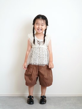 「BREEZE（ブリーズ）のアイテム」を使った、しなつさん（キッズ・90cm）の夏コーディネート