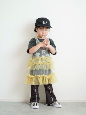「GAP（ギャップ）のアイテム」を使った、しなつさん（キッズ・90cm）の春コーディネート