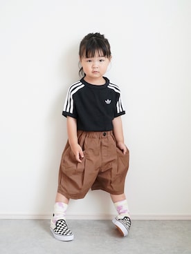 「VANS（バンズ）のアイテム」を使った、しなつさん（キッズ・90cm）の夏コーディネート