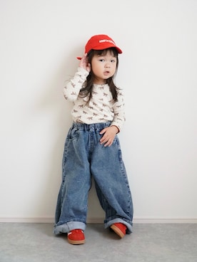 「p.premier（ピードットプルミエ）のアイテム」を使った、しなつさん（キッズ・90cm）の春コーディネート