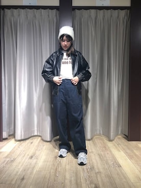 「SMELLY（スメリー）のシャギービーニー（ニットキャップ/ビーニー）」を使った、rikaさん（レディース・163cm）の秋コーディネート