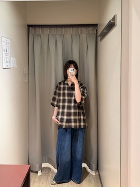 「ITEMS URBANRESEARCH（アイテムズ アーバンリサーチ）のアイテム（デニムパンツ）」を使った、rikaさん（レディース・163cm）の夏コーディネート