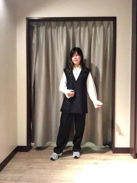 「アイテム（パンツドレス）」を使った、rikaさん（レディース・163cm）の秋コーディネート