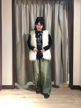 「SMELLY（スメリー）のシャギービーニー（ニットキャップ/ビーニー）」を使った、rikaさん（レディース・163cm）の秋コーディネート