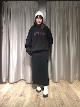 「SMELLY（スメリー）のシャギービーニー（ニットキャップ/ビーニー）」を使った、rikaさん（レディース・163cm）の秋コーディネート