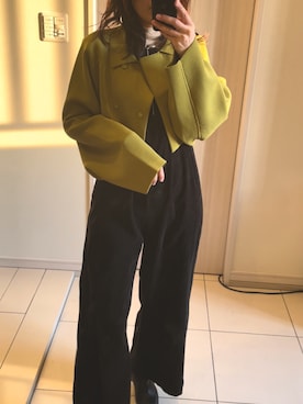 「CLANE（クラネ）のアイテム（オールインワン・サロペット）」を使った、emicoさん（レディース・156cm）の冬コーディネート