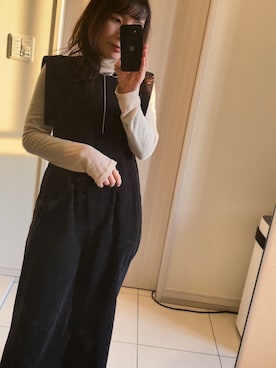 「CLANE（クラネ）のアイテム（オールインワン・サロペット）」を使った、emicoさん（レディース・156cm）の冬コーディネート