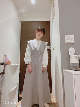 「SLURR（スラ―）のアイテム（ワンピース/ドレス）」を使った、蘇苡寧さん（レディース・153cm）の秋コーディネート