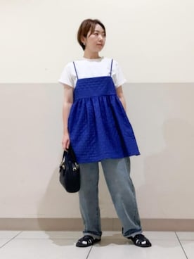「デイリーカジュアル」｜「アイテム（アンサンブル）」を使った、THE SHOP TK officialさん（レディース・158cm）の夏コーディネート