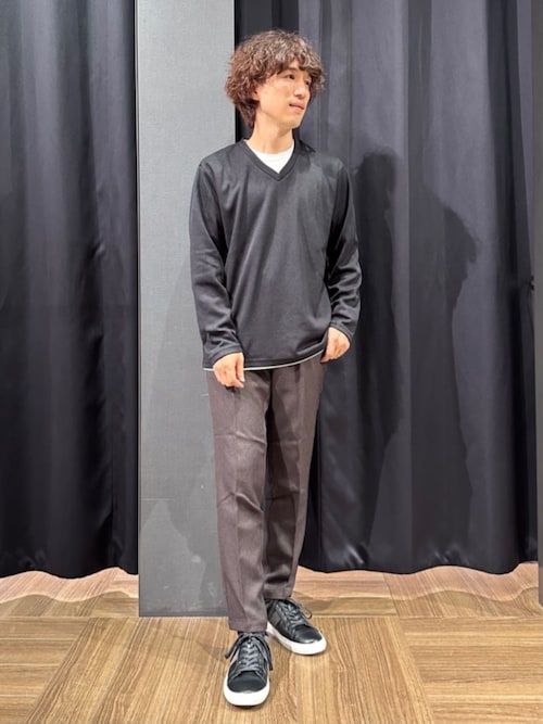 セブンイレブン 冬ギフト 2025 セール】畦編みフェイクレイヤードVネック長袖Tシャツ（Tシャツ トップス