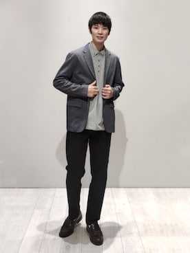 「THE SHOP TK （ザ ショップ ティーケー ）のアイテム（テーラードジャケット）」を使った、THE SHOP TK officialさん（メンズ・178cm）の春コーディネート