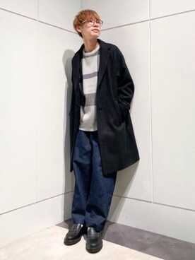 「デイリーカジュアル」｜「アイテム（チェスターコート）」を使った、THE SHOP TK officialさん（メンズ・168cm）の秋コーディネート