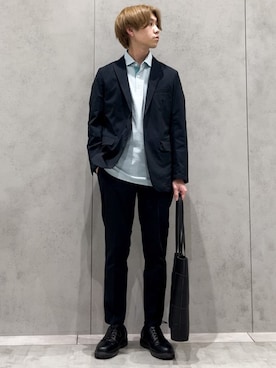 「シンプル・ベーシック」｜「アイテム（セットアップ）」を使った、THE SHOP TK officialさん（メンズ・173cm）の春コーディネート