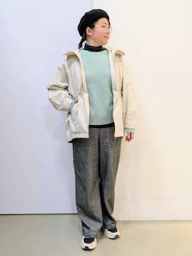 「シンプル・ベーシック」｜「アイテム（ブルゾン）」を使った、THE SHOP TK officialさん（レディース・157cm）の冬コーディネート