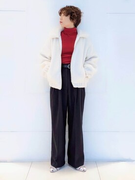 「イエベ」｜「アイテム（ブルゾン）」を使った、THE SHOP TK officialさん（レディース・160cm）の冬コーディネート
