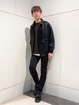 「シンプル・ベーシック」｜「アイテム（ブルゾン）」を使った、THE SHOP TK officialさん（メンズ・168cm）の秋コーディネート