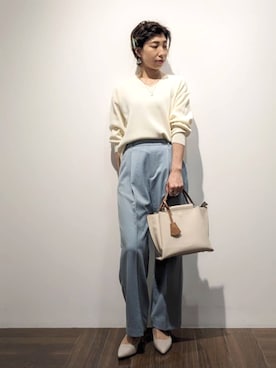 「サステナブル」｜「アイテム（トートバッグ）」を使った、THE SHOP TK officialさん（レディース・160cm）の春コーディネート