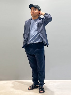 「シンプル・ベーシック」｜「アイテム（セットアップ）」を使った、THE SHOP TK officialさん（メンズ・163cm）の夏コーディネート
