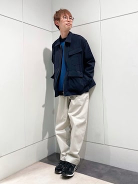 「シンプル・ベーシック」｜「アイテム（ブルゾン）」を使った、THE SHOP TK officialさん（メンズ・168cm）の春コーディネート