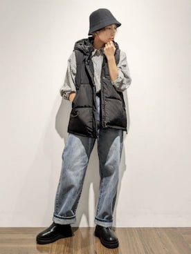 「シンプル・ベーシック」｜「アイテム（その他アウター）」を使った、THE SHOP TK officialさん（レディース・160cm）の秋コーディネート