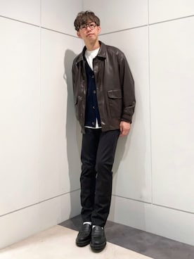「シンプル・ベーシック」｜「アイテム（ブルゾン）」を使った、THE SHOP TK officialさん（メンズ・168cm）の秋コーディネート