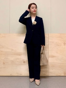 「シンプル・ベーシック」｜「アイテム（ノーカラージャケット）」を使った、THE SHOP TK officialさん（レディース・150cm）の冬コーディネート