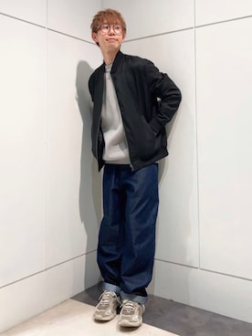 「シンプル・ベーシック」｜「アイテム（ブルゾン）」を使った、THE SHOP TK officialさん（メンズ・168cm）の春コーディネート