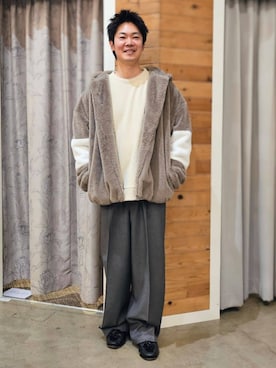 「アイテム（ブルゾン、ベージュ系）」を使った、THE SHOP TK officialさん（メンズ・170cm）の秋コーディネート